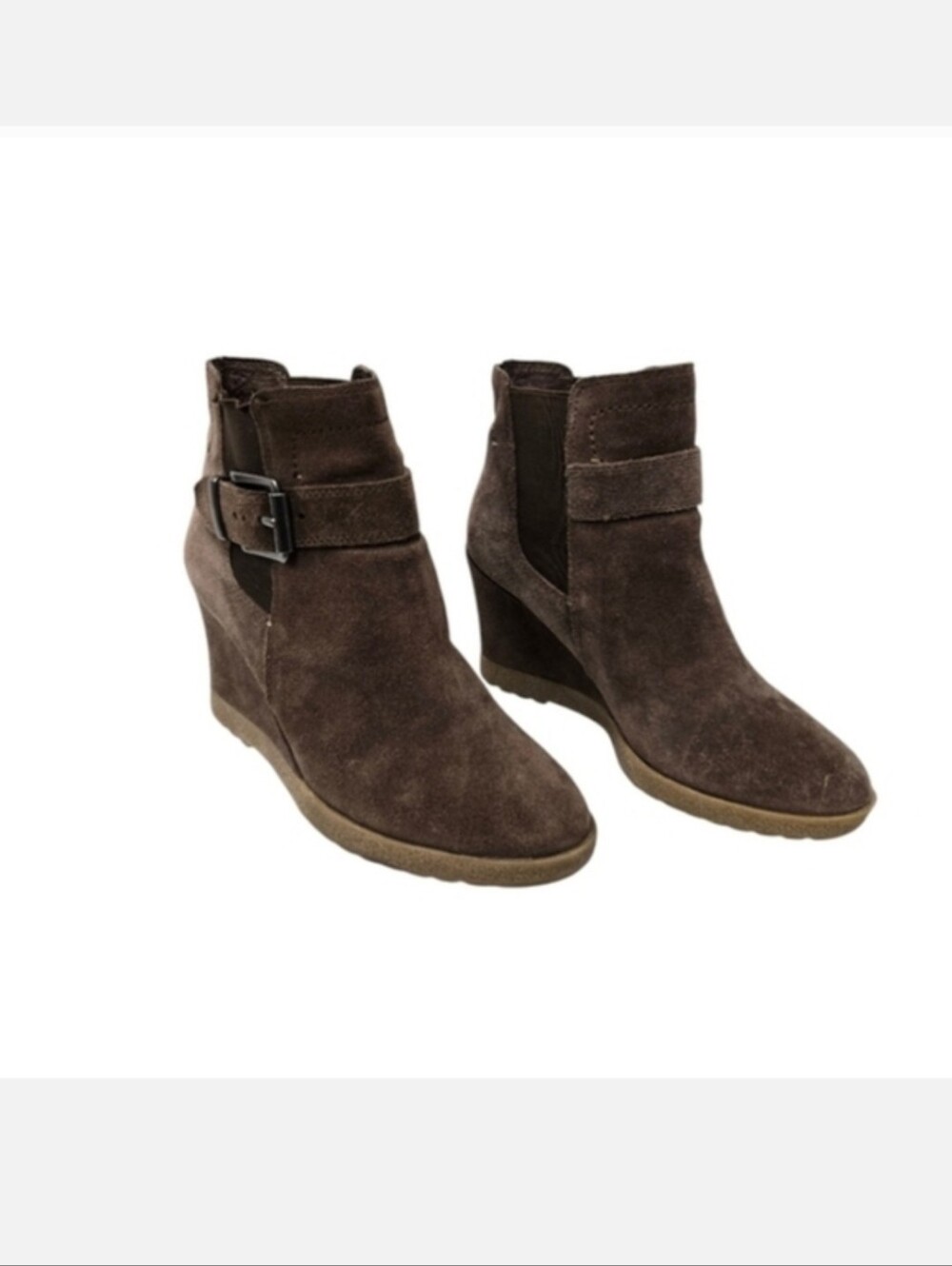 Vince Camuto LANDRI Suede Wedge Bootie in Tan